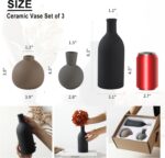Ceramic Vase Set of 3, Vases Home Decor Rustic Farmhouse Decor Pottery Vases for... - Image 3