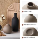 Ceramic Vase Set of 3, Vases Home Decor Rustic Farmhouse Decor Pottery Vases for... - Image 6