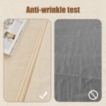 Rectangle Tablecloth 155 x 400 cm, Beige Tablecloth Linen Tablecover, Texture, L... - Image 3