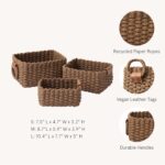 LA JOLIE MUSE Woven Storage Baskets, Recycled Paper Rope Bin Organizer Divider f... - Image 5