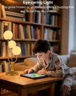 Modern Gold Globe Table Lamp Dimmable Mid Century 3-Light Desk Lamp 3000K Warmwh... - Image 5