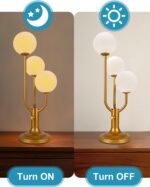 Modern Gold Globe Table Lamp Dimmable Mid Century 3-Light Desk Lamp 3000K Warmwh... - Image 7