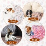 1 Pack 3 Blankets Super Soft Fluffy Premium Fleece Pet Blanket Flannel Paw Print... - Image 5