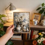 XLARTMY Framed Farmhouse Floral Canvas Wall Art,Vintage Blue and White Wall Art ... - Image 3