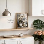 XLARTMY Framed Farmhouse Floral Canvas Wall Art,Vintage Blue and White Wall Art ... - Image 4