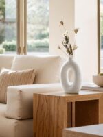 LE TAUCI Ceramic Vases Set of 2, White Hollow Donut Flower Vases, Nordic Decor D... - Image 5