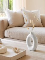 LE TAUCI Ceramic Vases Set of 2, White Hollow Donut Flower Vases, Nordic Decor D... - Image 6