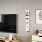 YEXEXINM 7 Tier Wall Shelf Unit White Lack Wall Shelf Narrow Smooth Laminate Fin... - Image 3