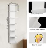 YEXEXINM 7 Tier Wall Shelf Unit White Lack Wall Shelf Narrow Smooth Laminate Fin... - Image 4