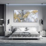 Belmrxne Abstract Wall Art for Living Room Large Grey and Gold Wall Decor Unique... - Image 4