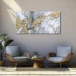 Belmrxne Abstract Wall Art for Living Room Large Grey and Gold Wall Decor Unique... - Image 5