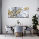 Belmrxne Abstract Wall Art for Living Room Large Grey and Gold Wall Decor Unique... - Image 6