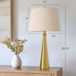 Oneach 25.75" Modern Table Lamp Set of 2, Bedside Lamps with USB Ports, Brass Go... - Image 5