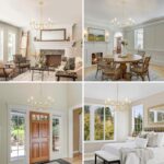 Modern Gold Chandelier, 6-Light Metal Farmhouse Dining Room Light Fixture, Candl... - Image 5