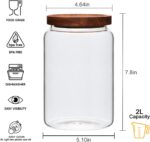 Large Glass Jars,Set of 3 Glass Jars with Wooden Airtight Lids,Food Storage Cont... - Image 3