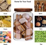 Large Glass Jars,Set of 3 Glass Jars with Wooden Airtight Lids,Food Storage Cont... - Image 6
