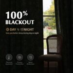 FMFUNCTEX 100% Blackout Floral Curtains for Bedroom, Sage Green Curtains 84 inch... - Image 3