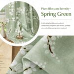 FMFUNCTEX 100% Blackout Floral Curtains for Bedroom, Sage Green Curtains 84 inch... - Image 5