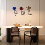 AUDRWALL Faith Hope Love Metal Wall Decor 3 Pieces Inspirational Black Letter Si... - Image 3