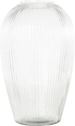 Deco 79 Glass Ribbed Vase, 9" x 9" x 14", Clear - Image 8