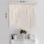 Large Macrame Wall Hanging 43.3" × 39.4" Boho Tapestry Woven Wall Decor- Cotton ... - Image 6