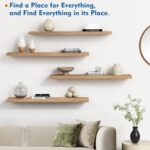 Harwaya Light Wood Floating Shelves for Wall 36 Inch x 8 Deep, Extra Large Wall ... - Image 6