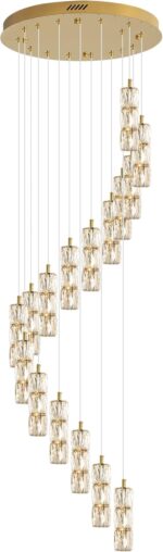 ykolupty H130 Modern Crystal Chandelier 16-Lights Gold Chandeliers Lighting Fixt... - Image 8