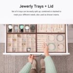 Voova Stackable Jewelry Organizer Tray with Lid, PU Leather Jewelry Storage Hold... - Image 6