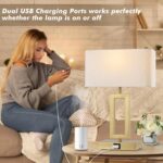 gernehop Gold Table Lamps Set of 2 with Dual USB Ports,3-Way Dimmable Touch Cont... - Image 4