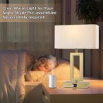 gernehop Gold Table Lamps Set of 2 with Dual USB Ports,3-Way Dimmable Touch Cont... - Image 7