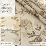 TWOPANELS Spring Tan Floral Linen Curtains for Living Room Bedroom Farmhouse Fre... - Image 5