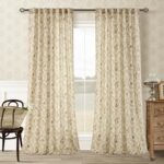 TWOPANELS Spring Tan Floral Linen Curtains for Living Room Bedroom Farmhouse Fre... - Image 8