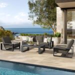 Modway Lirienne Aluminum 4-Piece Outdoor Furniture Set in Smoke – Patio Conversa... - Image 5