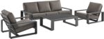 Modway Lirienne Aluminum 4-Piece Outdoor Furniture Set in Smoke – Patio Conversa... - Image 6