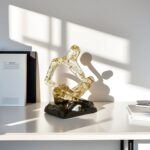 XINXUAN Resin Abstract Sculpture, Meditation & Reading Posture, Modern Home Deco... - Image 4