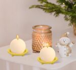 2 Pack Gold Decorative Iron Plate Candle Holder 4.33'' Candle Stand Metal Saucer... - Image 7