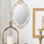 YCHMIR Vintage Mirror Small Wall Mirror 14.5 x 10 inchs Oval White - Image 4