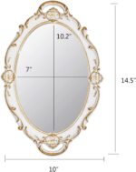 YCHMIR Vintage Mirror Small Wall Mirror 14.5 x 10 inchs Oval White - Image 5