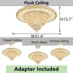 HAIXIANG Luxury Modern Crystal Chandelier Lighting Elegant Dining Room Living Ro... - Image 3