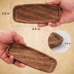 Mini Wooden Serving Platters and Trays, 7-inch Solid Acacia Wood Serving Plates ... - Image 3