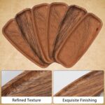 Mini Wooden Serving Platters and Trays, 7-inch Solid Acacia Wood Serving Plates ... - Image 4