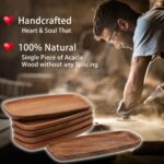 Mini Wooden Serving Platters and Trays, 7-inch Solid Acacia Wood Serving Plates ... - Image 5