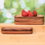 Mini Wooden Serving Platters and Trays, 7-inch Solid Acacia Wood Serving Plates ... - Image 6