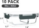 M MCIRCO 10-Pack,30 Oz Glass Meal Prep Containers 2 Compartments Airtight Lunch ... - Image 3