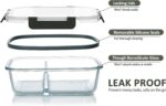 M MCIRCO 10-Pack,30 Oz Glass Meal Prep Containers 2 Compartments Airtight Lunch ... - Image 4