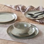 KINGSTONE Stoneware Dinnerware Sets, 18-Piece Reactive Glaze Porcelain Plates an... - Image 4