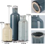 Multicolor Ceramic Vase Set of 3 - Coastal Rustic Farmhouse Decor Flower Vases f... - Image 3