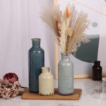 Multicolor Ceramic Vase Set of 3 - Coastal Rustic Farmhouse Decor Flower Vases f... - Image 6