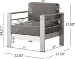 Christopher Knight Home Cape Coral Outdoor Aluminum Club Chairs with Water Resis... - Image 4