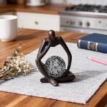 Lucky Crystal Ball Thinker Statue – Abstract Resin Figurine with Bronze Finish, ... - Image 10